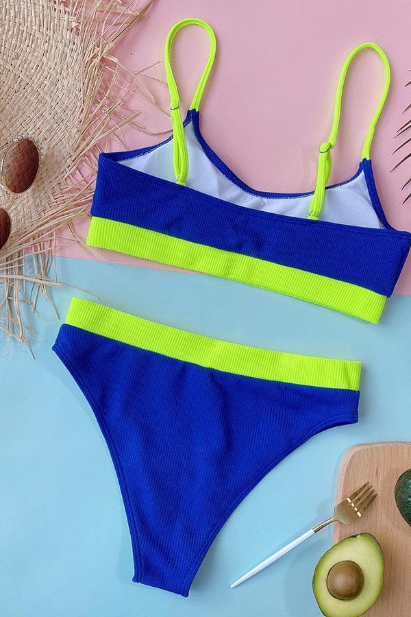 Jobatua.com Exclusive: U Neck Rib-Knit Purple Tankini - Effortless Style & Comfort