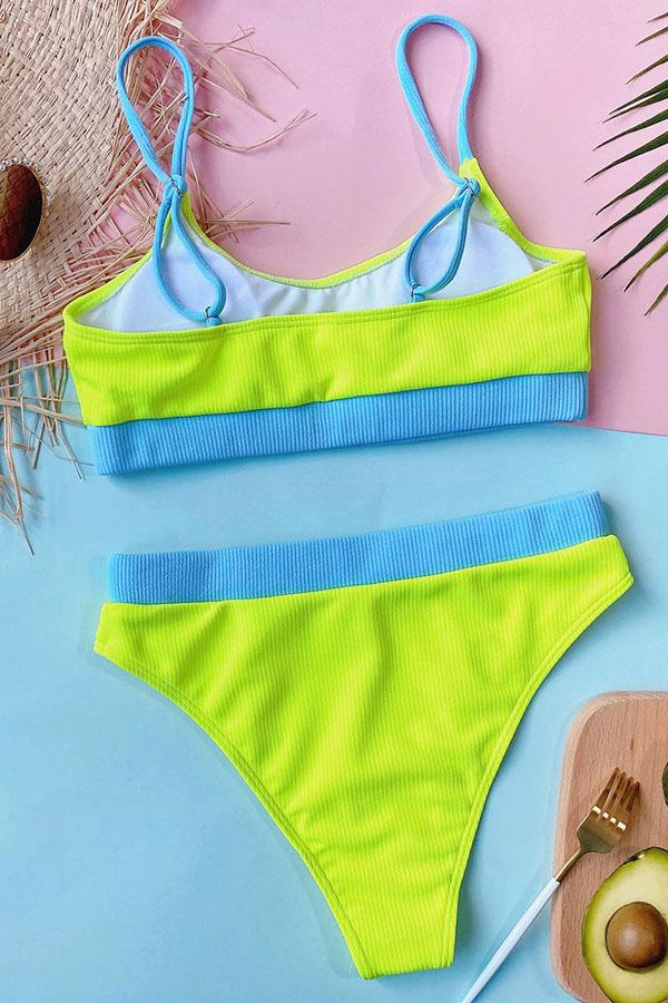 Jobatua.com Exclusive: U Neck Rib-Knit Purple Tankini - Effortless Style & Comfort